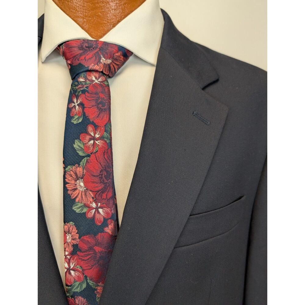 Chaps Ralph Lauren Sport Coat Mens 42L Navy Blue Gold Button Wool Mens Blazer